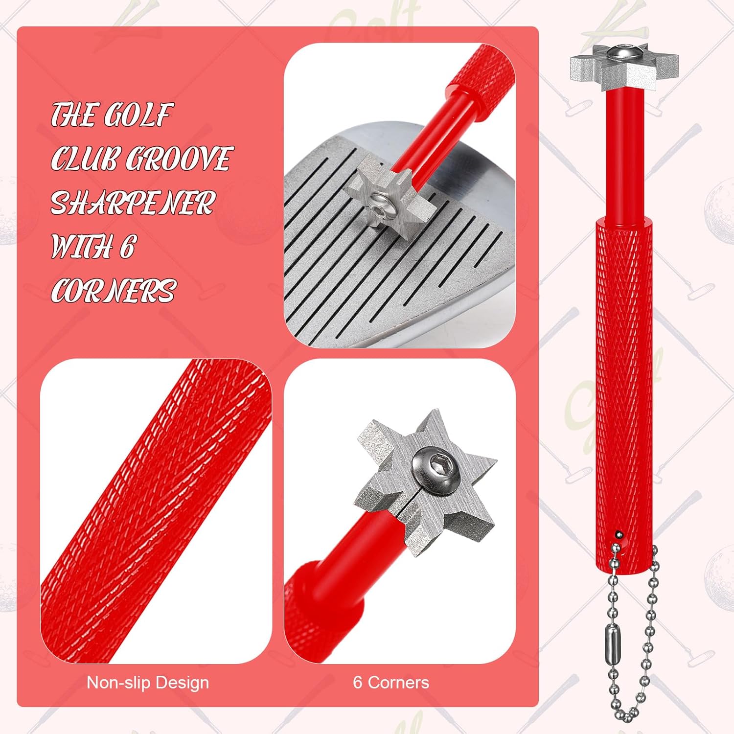 Syhood 21 Pcs Golf Accessories Kit Cleaning Kit Include Golf Brush, Towel, Groove Sharpener, Divot Repair Tool, Ball Alignment Portable Tool Gifts for Men or Women - Image 4