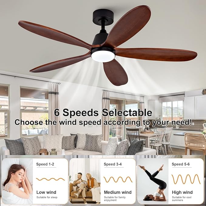 Ventilador de Techo 52 Pulgadas Con Luz y Control Remoto 120 miniatura 7