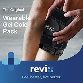 REVIX Ice Wrap for Knee Discomfort, Reusable Knee Ice Pack Wrap with Cold Compress Therapy for Muscle Ache, Promotes Post-Workout Recovery, Soft Plush Lining, Black