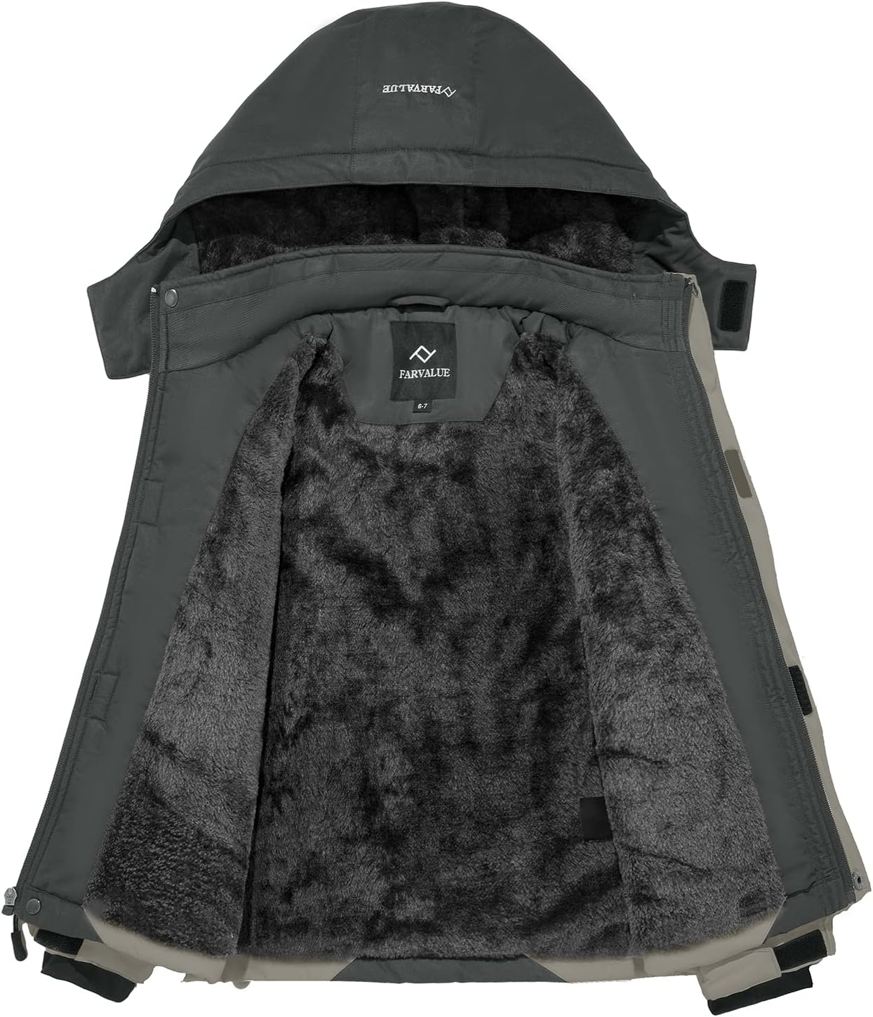 FARVALUE Boys Waterproof Ski Jacket Windproof Winter Coat Warm Snow Coat Outdoor Raincoats with Removable Hood - Image 3