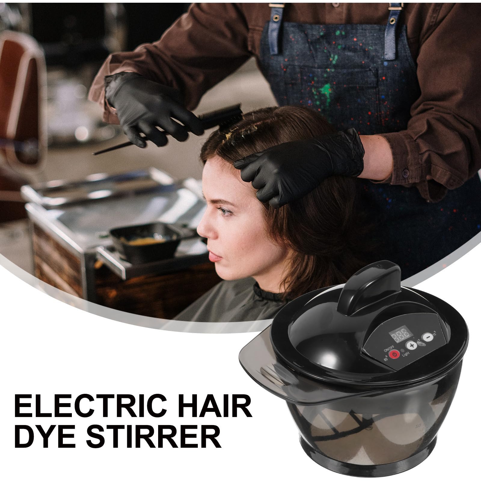 Elektrischer Mixer für Haarfärbecreme mit Transparenter Rührschüssel Automatischer Haarfarbenrührer für Haarpflege und Haartönung für Professionelle und Heimgebrauch