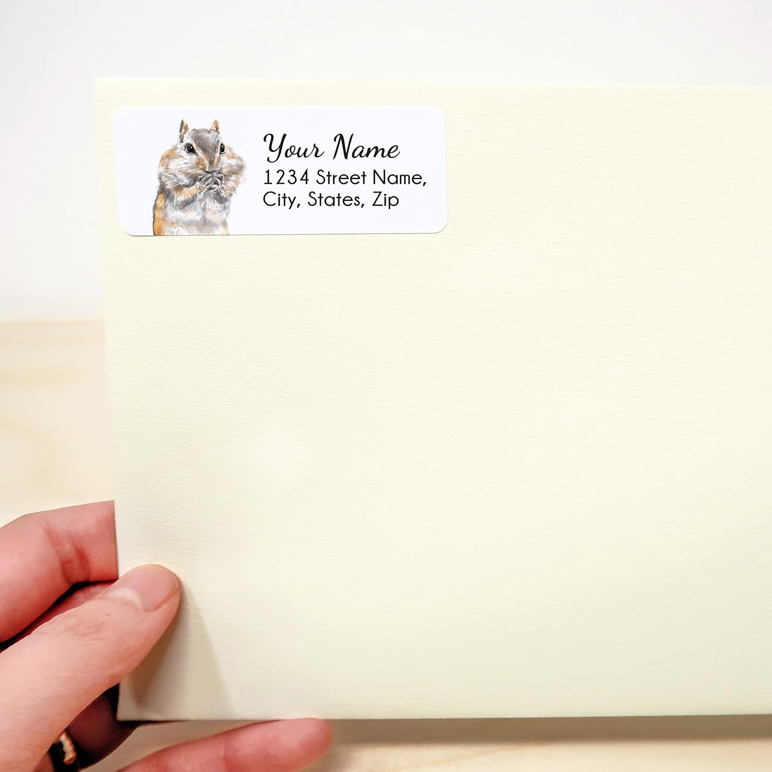 Chipmunk Personalized Address Labels, 120 pcs,Self- adhesive stickers with your name and address, Woodland Forest Small Animal