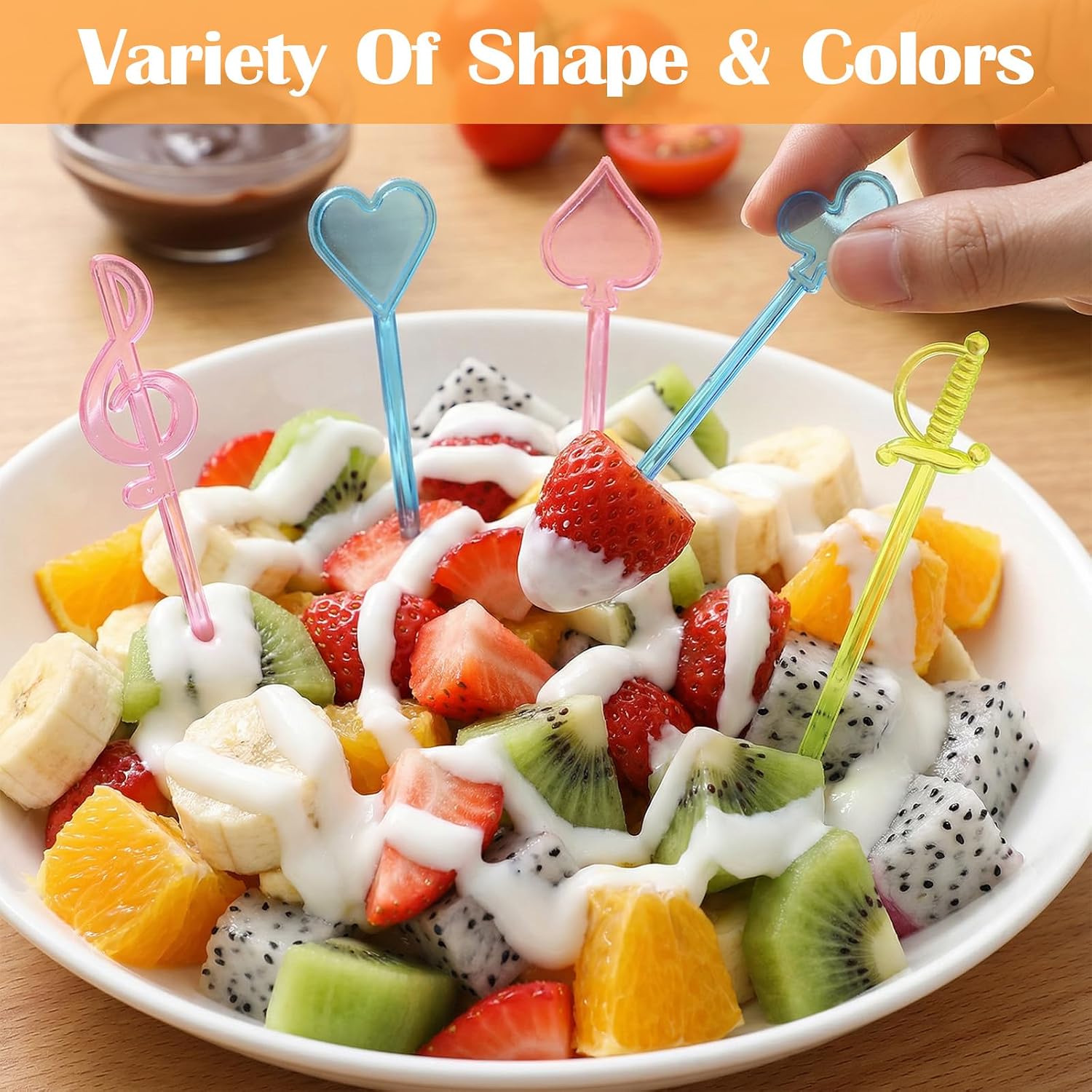 200Pcs Food Picks, Cute Fruit Toothpicks, Bento Lunch Accessories Colorful, Cocktail Picks, Food Pick for kids
