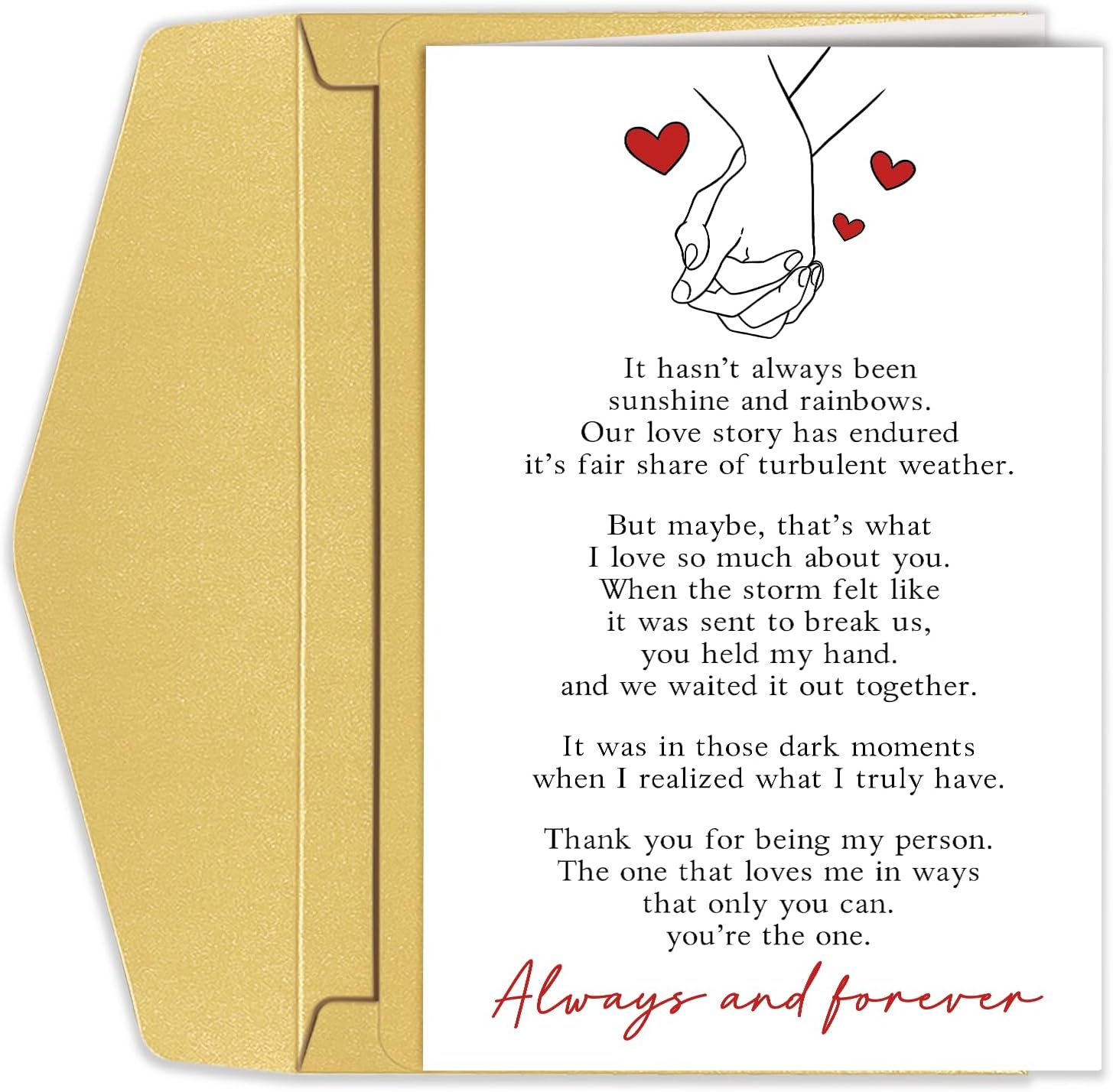 Goroar Romantic Valentines Day Card for Him Her, Heartfelt Poem Anniversary Card for Boyfriend Girlfriend, Sweet Birthday Card Gift for Partner