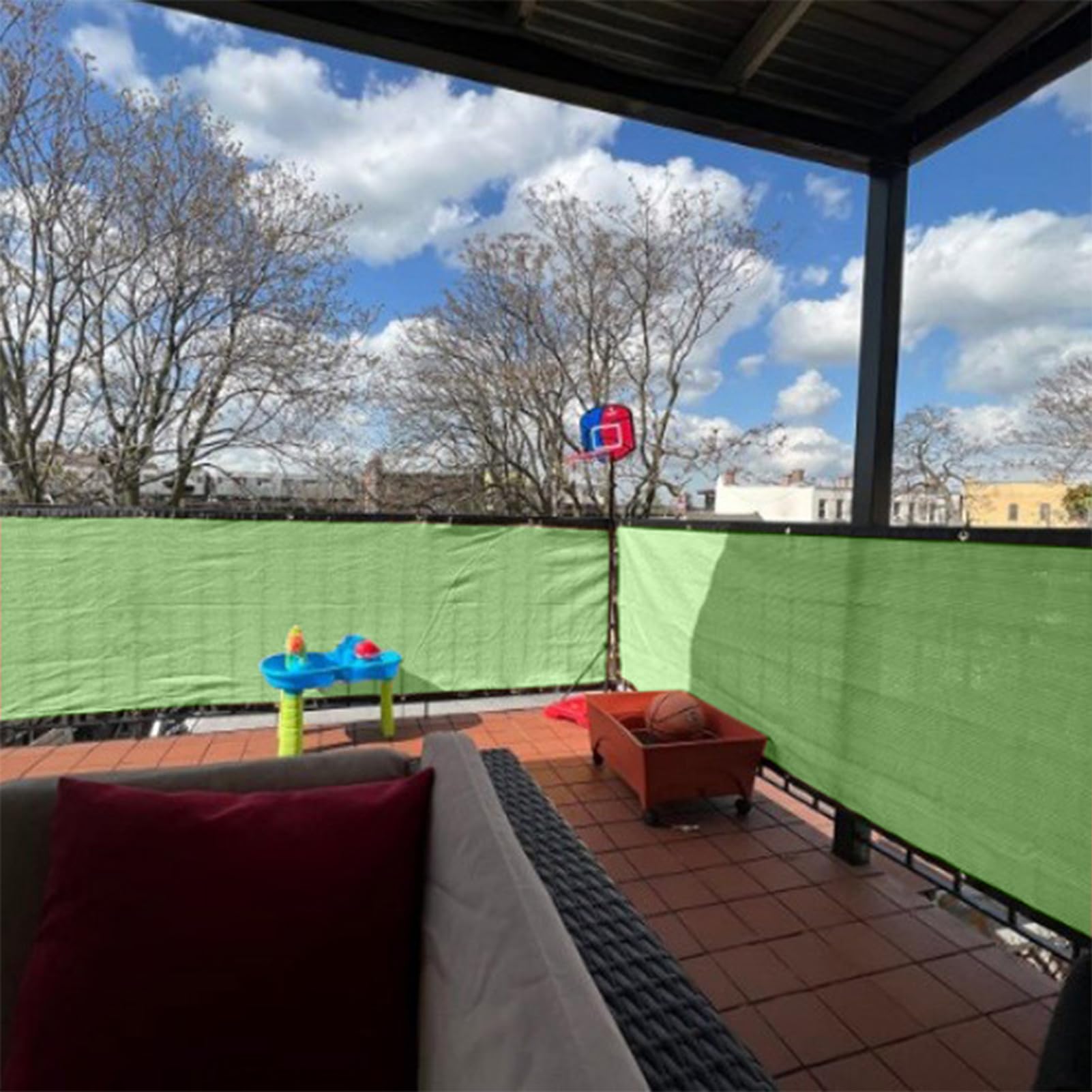 Osłona Na Balkon Do Mieszkań 0.9x7.5 M Osłona Z Ochroną Przed UV | Osłona Balkonowa Z Ochroną Przed UV Do Tarasu, Okien, Garażu, Bramy, Balustrady, Podwórka,