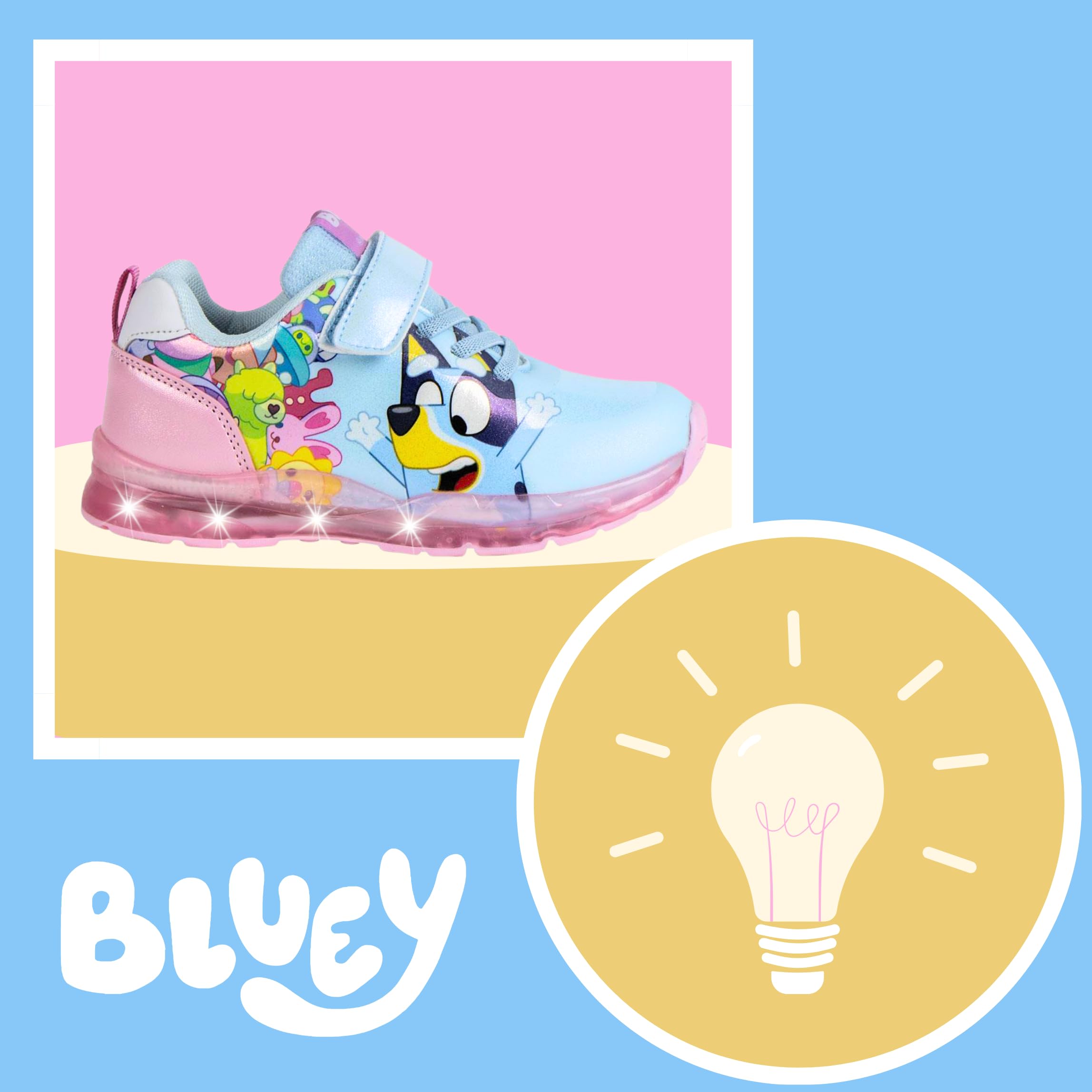 Bluey Zapatos Niñas, Calzado Infantil, Deportivas Diseño Brillante, Incluye Caja de Regalo, Tallas EU 23 a 28