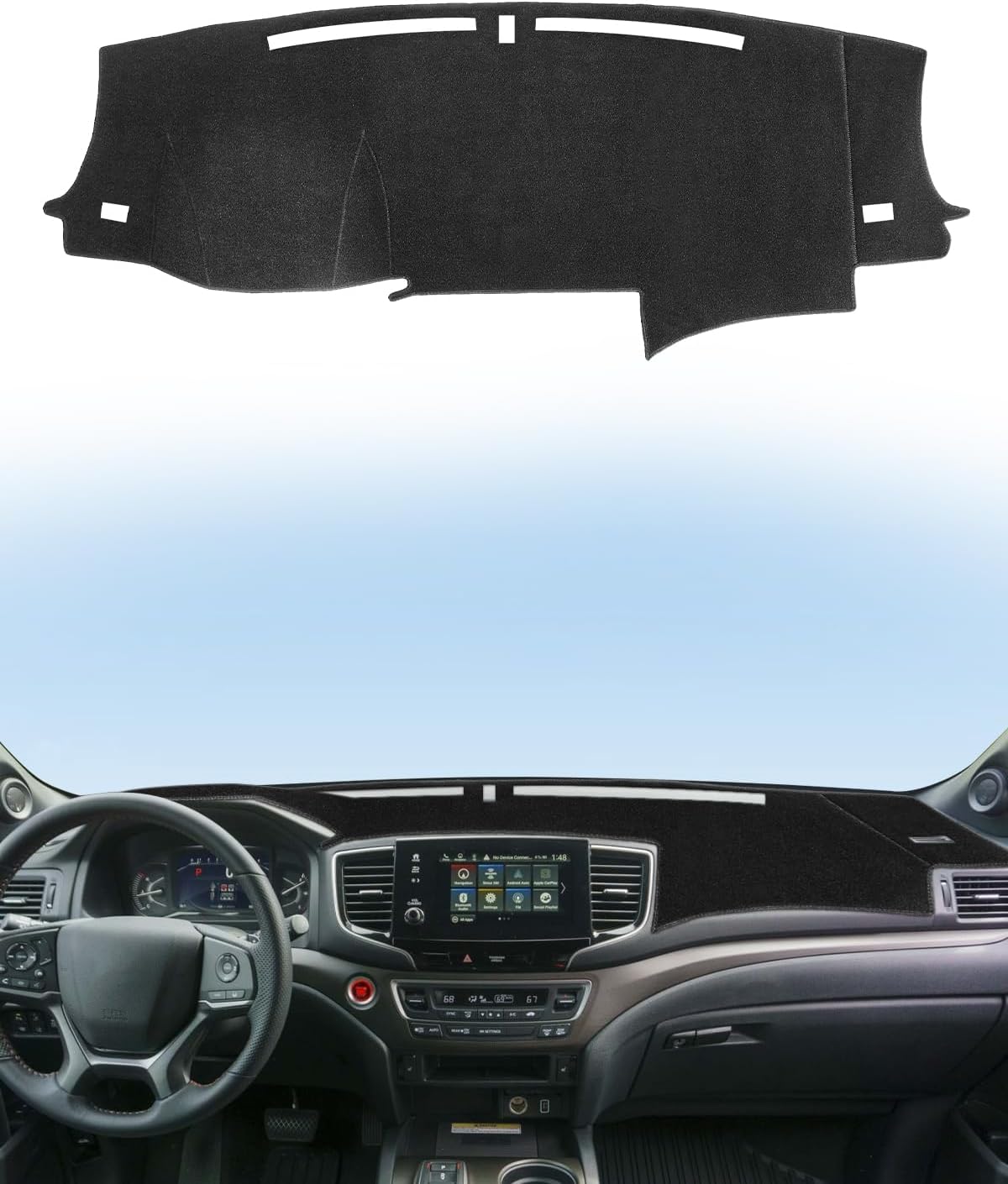 SKYLOTEC Dash Cover Compatible with Honda Passport 2019-2024 2025/Ridgeline 2017-2025/Pilot 2016-2022 Accessories Nonslip Dashboard Mat Center Console Protector Pad