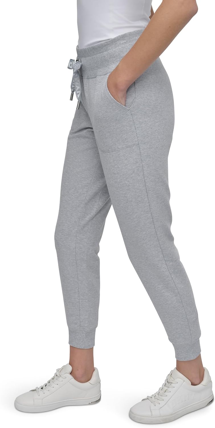 DKNY Women's Two Tone Logo Drawcord Jogger Sweatpant - Image 3