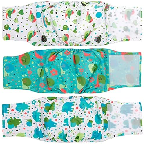 MICOOYO Pañales Reutilizables para Perros machos, Paquete de 3, Bandas Lavables para el Vientre para Perros