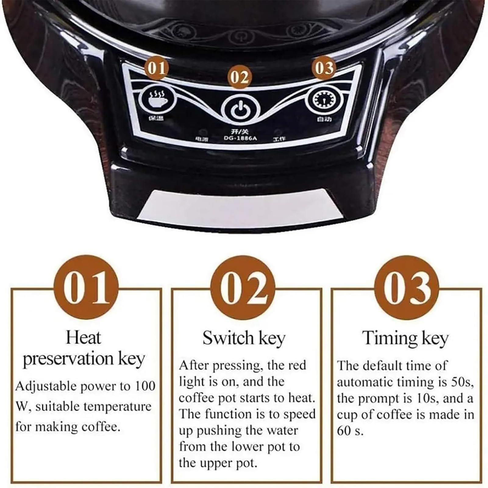 Cafetera De Sifón Eléctrico, Cervecero De Cafetera Sifón con Un Temporizador De Autos Y Una Olla De Vidrio De 400 Ml, Extracción De 60s, 2 Máquina De Café De Vacío Ajustable para Amantes del