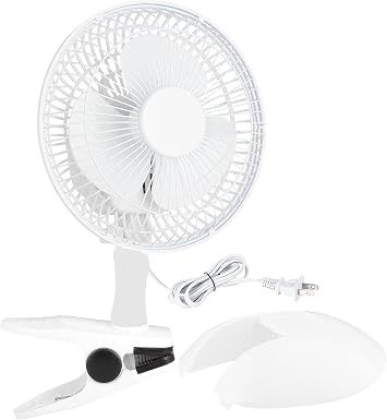 RamPro Portable Desk and Clip on Fan, 6 Inch Fans Small and Quiet Plug In, Small Personal Cooling Fan for Desk Home Bedroom Office, 2 Speed, Adjustable Tilt, White