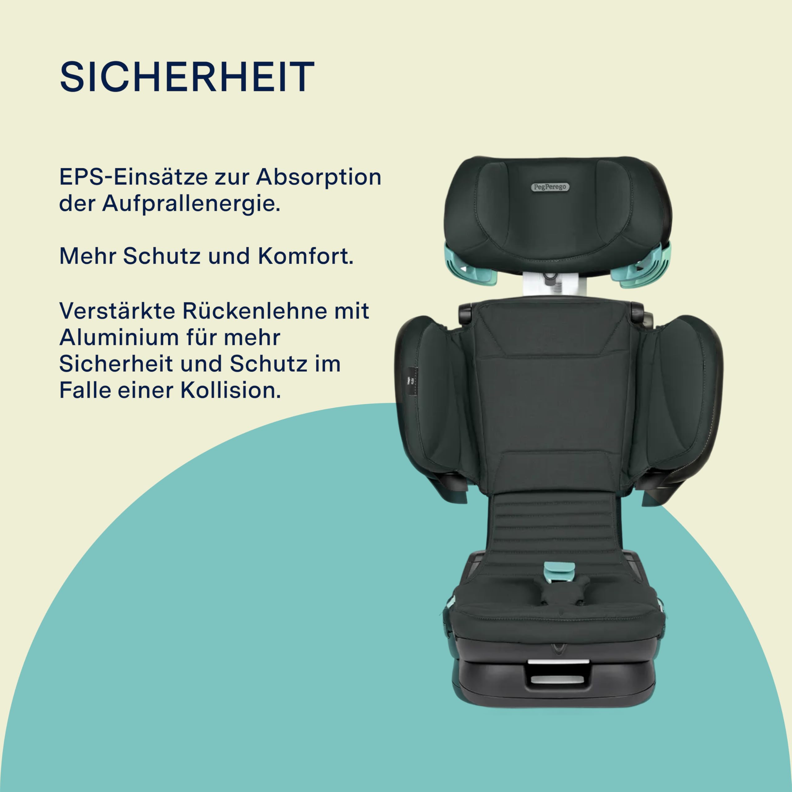 PEG Viaggio Flex Autositz ISOFIX mit fortschrittlicher Technologie, verstellbar, klappbar, verstärkte Rückenlehne, für Kinder von 100 bis 150 cm (3-12 Jahre), 15-36 kg, Metal
