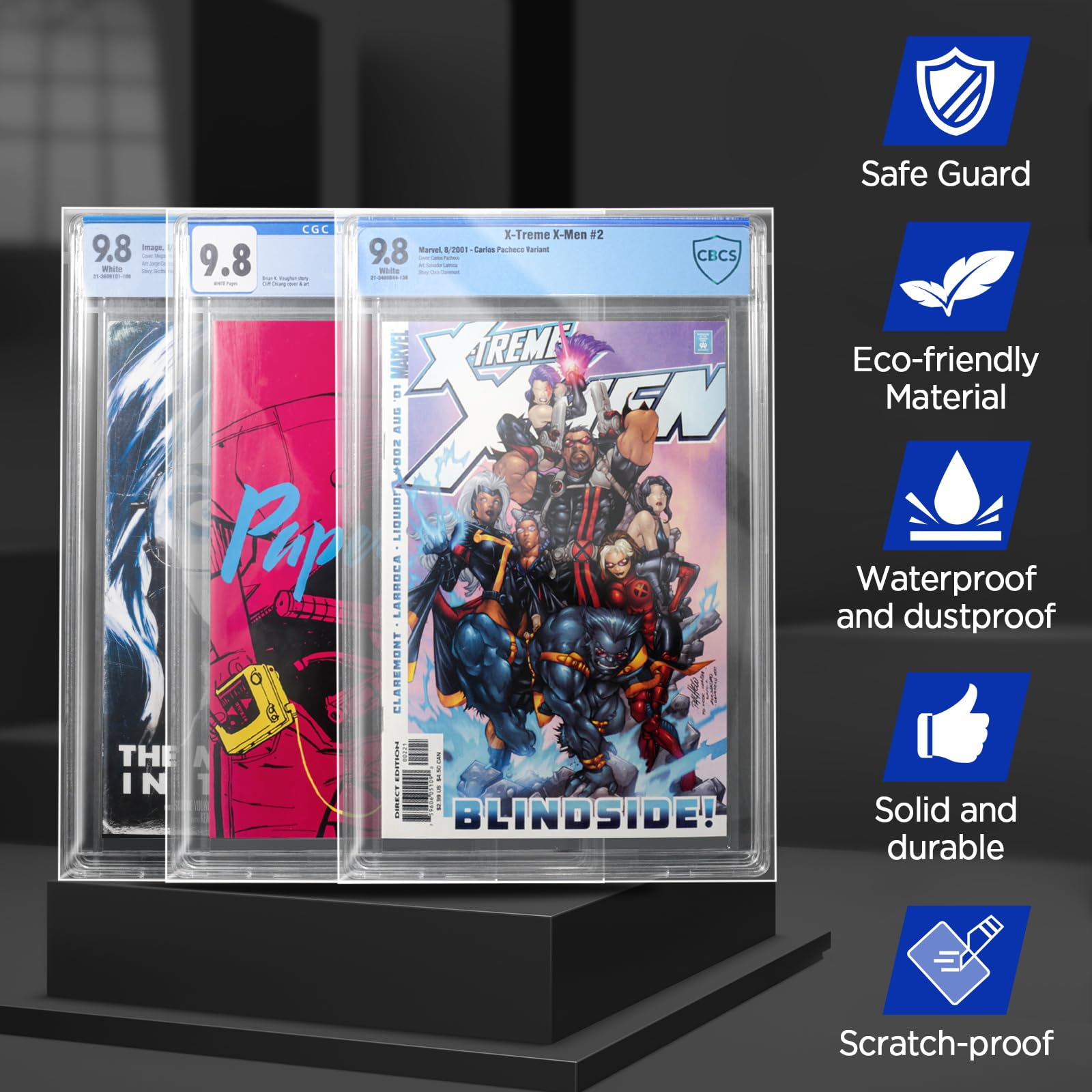 Graded Comic Book Bags - Comic Book Sleeves for CGC and CBCS Slabs, Acid-Free Archival Quality Resealable Comic Book Protector Pack of 50