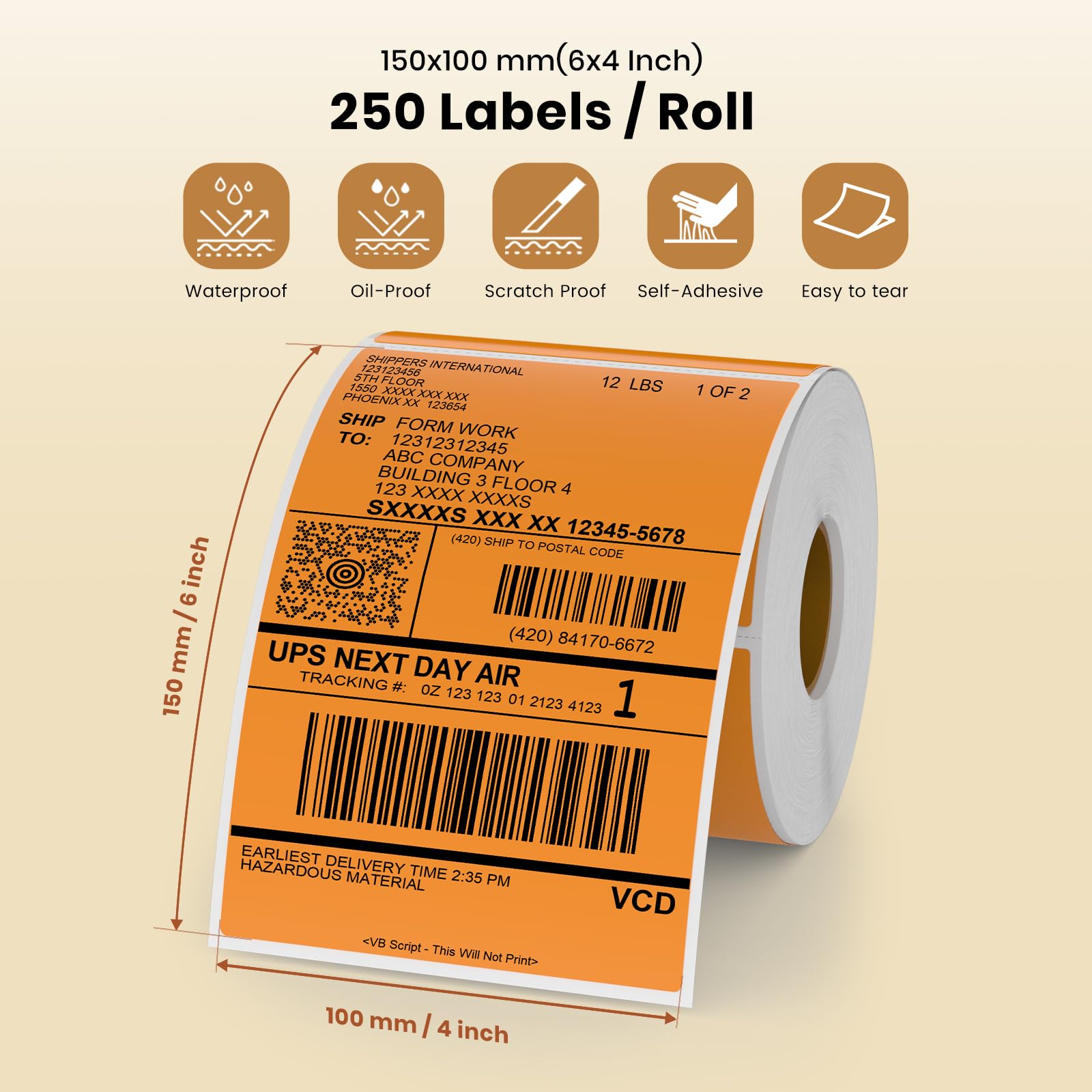 750 Etichette Termiche Rotonde 50mm QWORK - Autoadesive Per Logo, Codice QR, Inventario - Foto 6