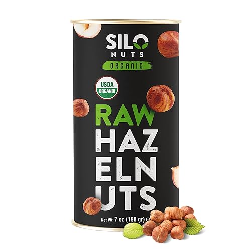 Miniatura 1 de SILO Nuts, Avellanas orgánicas, crudas, 7 onzas, Filberts, avellana entera, con piel, sin cáscara, nueces sin OMG, vegano, kosher, gran aperitivo