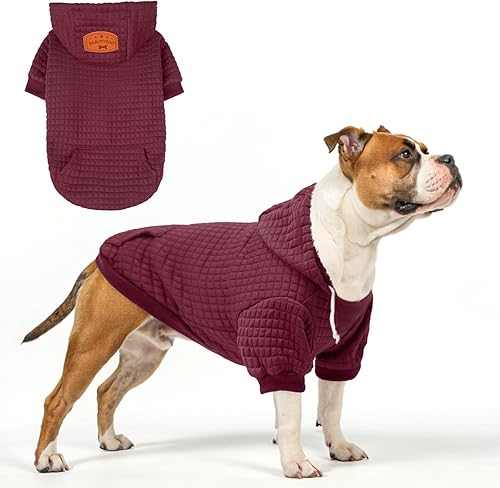Vista 91 de BEAUTYZOO Suéter con capucha para perros pequeños y medianos con bolsillos, ropa para perros pequeños y medianos, abrigos de algodón laminado