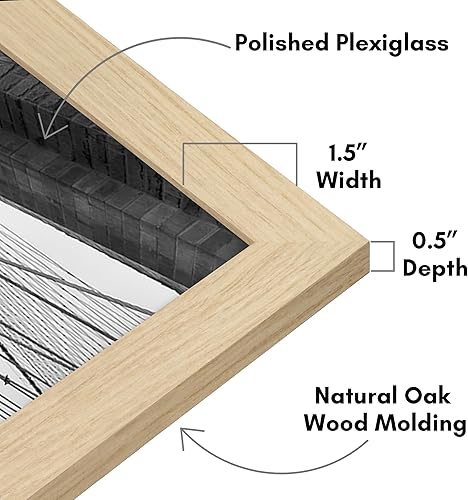 Vista 1039 de Americanflat - Marco para póster de 71 x 74 cm con plexiglás pulido, portarretratos negro de madera industrializada, Epic Collection, marco ancho