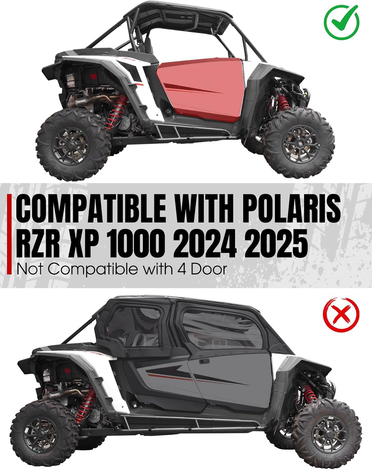 A & UTV PRO Nerf Bars for RZR XP 1000 2024 2025, Heavy Duty Rock Sliders for Polaris RZR XP 1000 Accessories Combination Tree Kickers 2 Seat, Replace OEM# 2884472-458