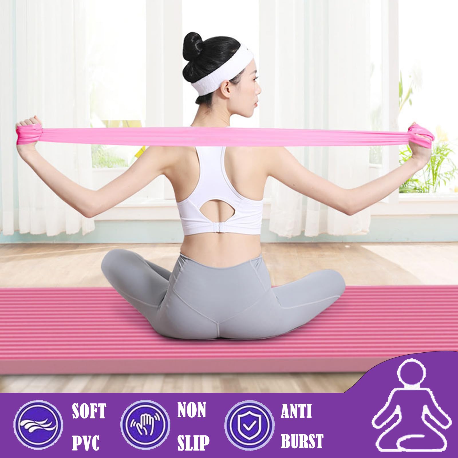 Kit Pilates Essentials pour Femmes, Kits De Pilates pour EntraîNements à Domicile, Ensembles De Yoga Portables, avec Ballon De Yoga 25 Cm, Bande RéSistance en Forme De 8