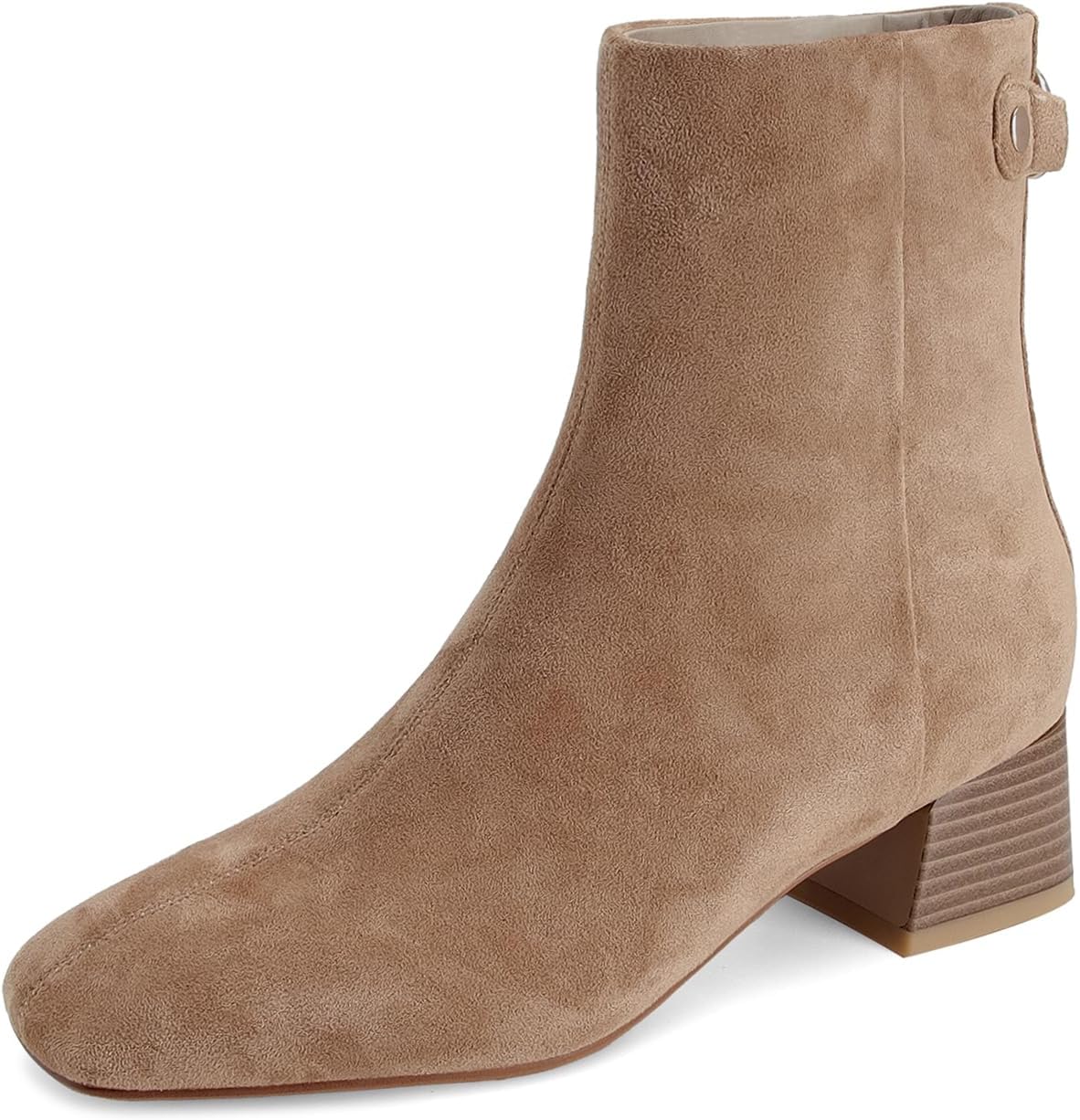 Womens Ankle Boots Square Toe Low Chunky Block Heel Booties with Side Zipper Comfortable Dress Short Boots Shoes - Image 5