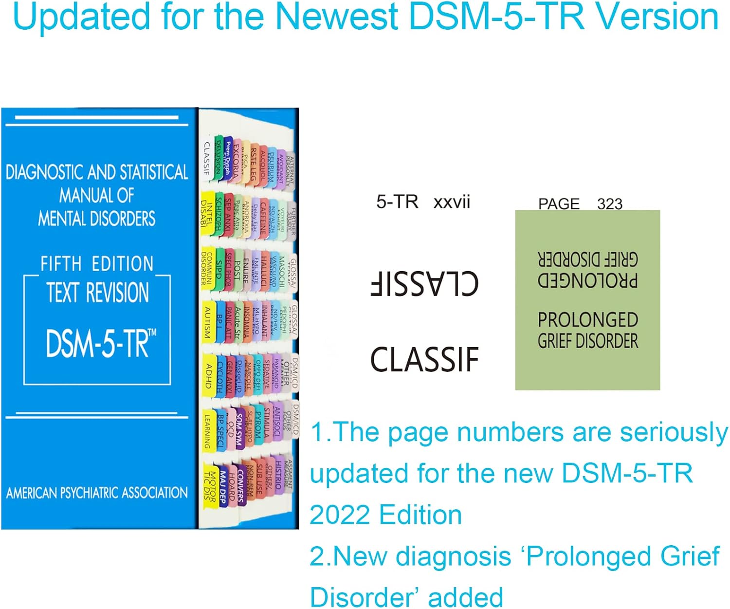 Buy Index Tabs for DSM5TR 2022, ColorCoded DSMVTR Tabs, Laminated