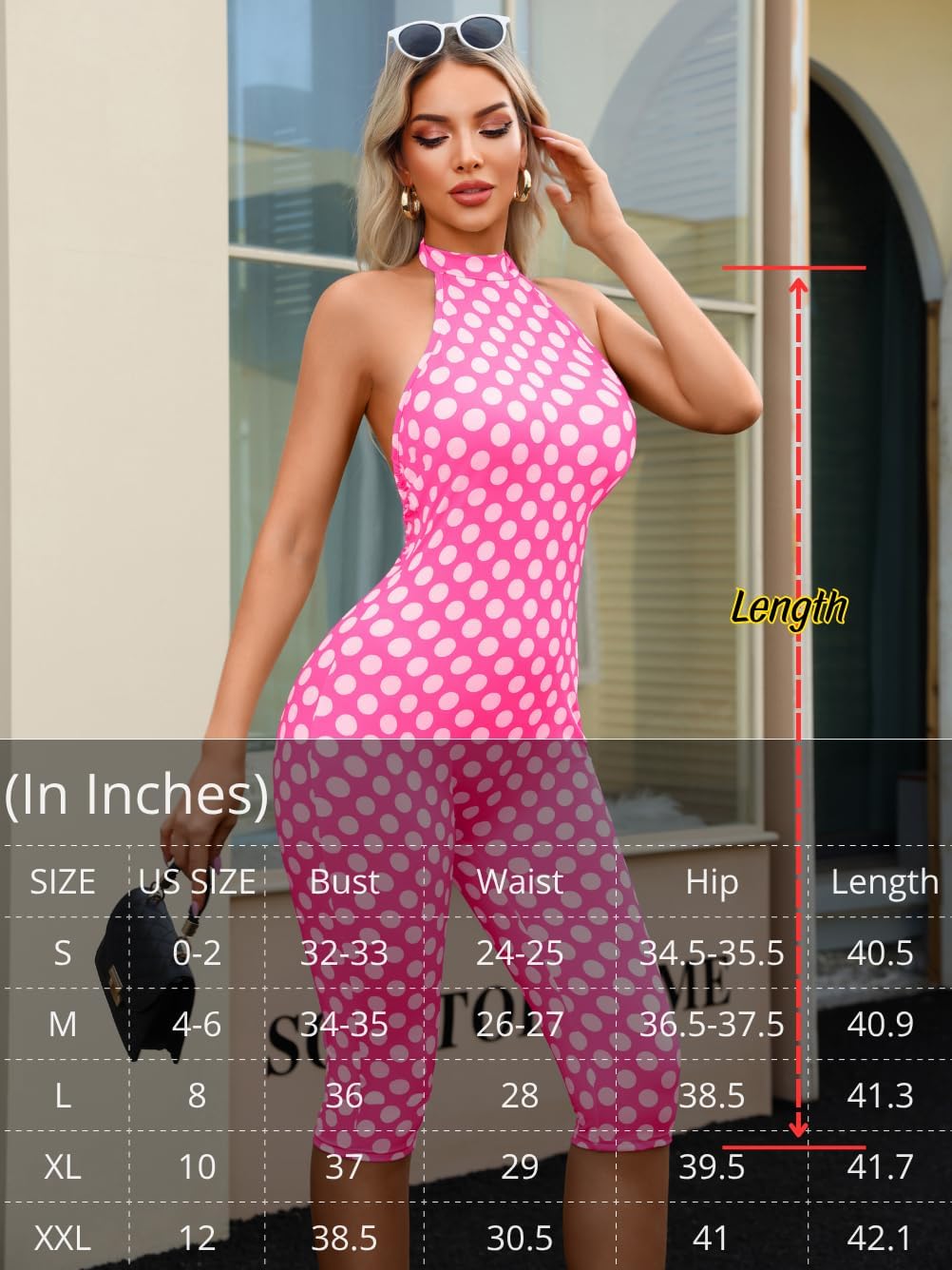EHSUYAB Vintage Polka Dot Jumpsuit, Sexy Retro 1950s Outfits For Women | Scrunch Butt, 50S Style, One Piece Going Out Outfit For Curvy Girl Party Club Vacation Date Night Birthday