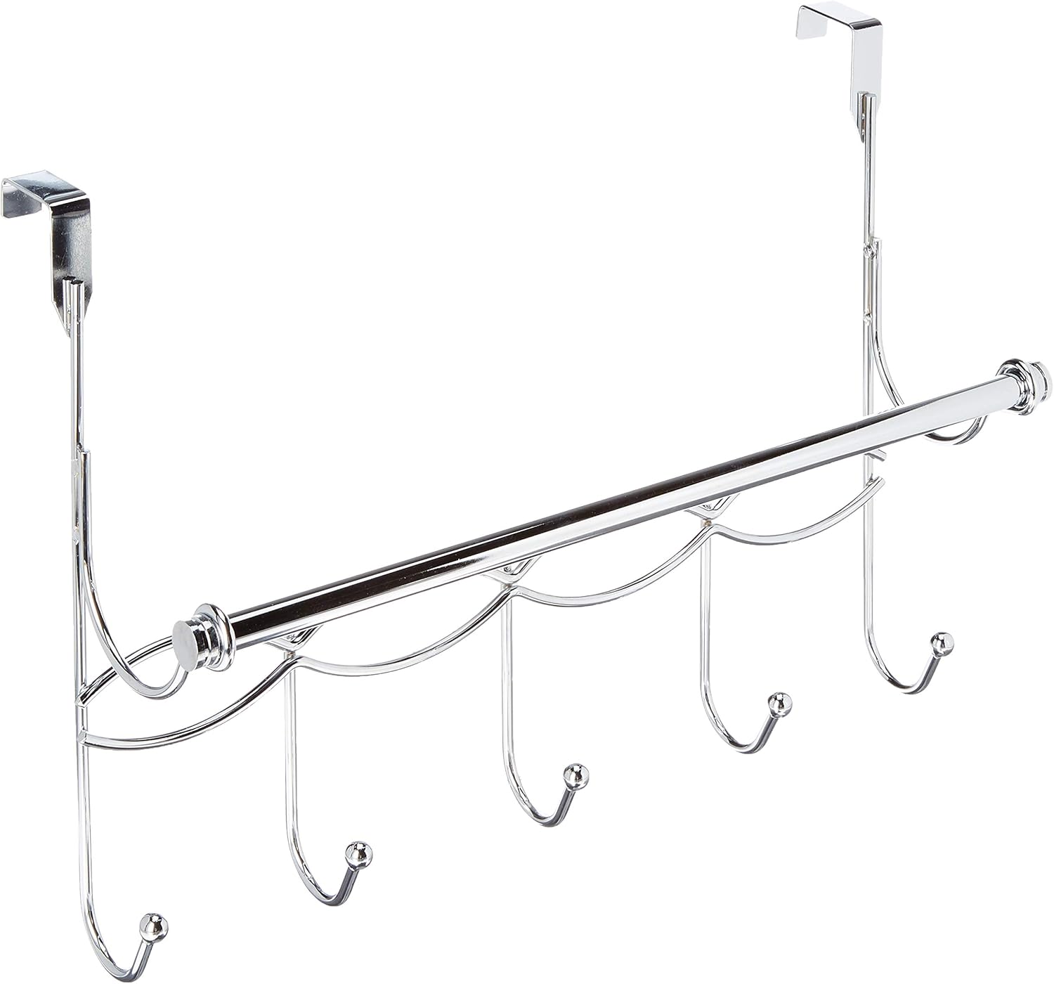 Home Basics Steel Over the Door Hanger Hooks with Towel Bar