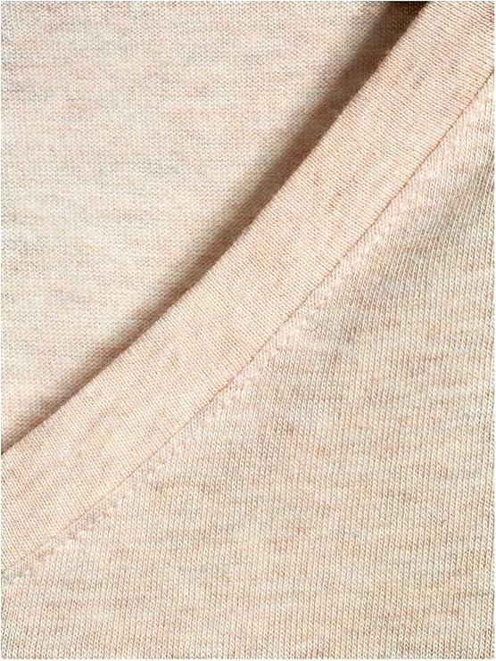 Oatmeal Heather Super Soft Plus Size Long Length V-Neck Tee - 3X