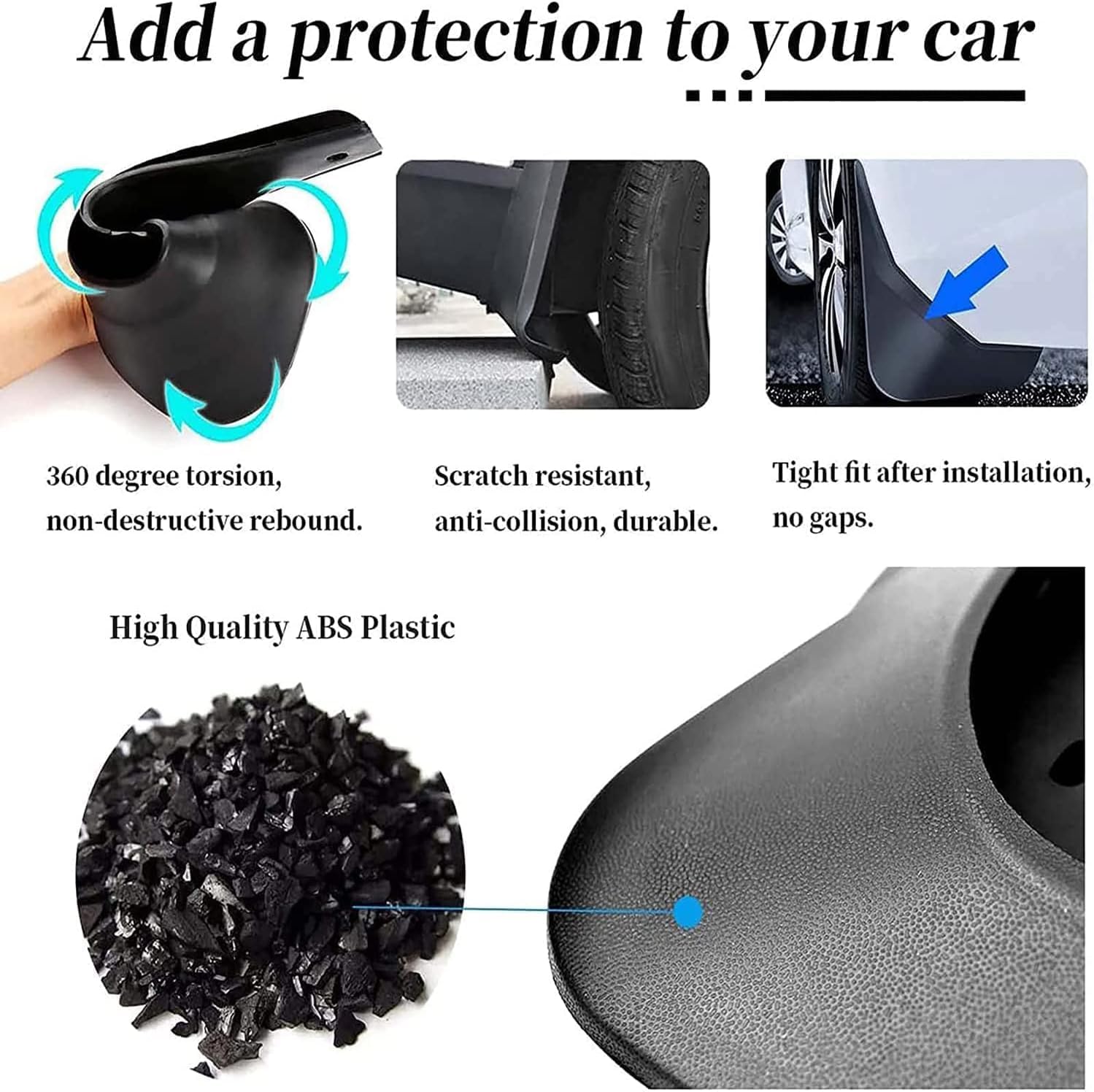 Mud Flaps Splash Guards Compatible with Kia Seltos All New 2020, 4pcs Automotive Fender Flares Retrofit Accessories, Car Front Rear Mudguard Set