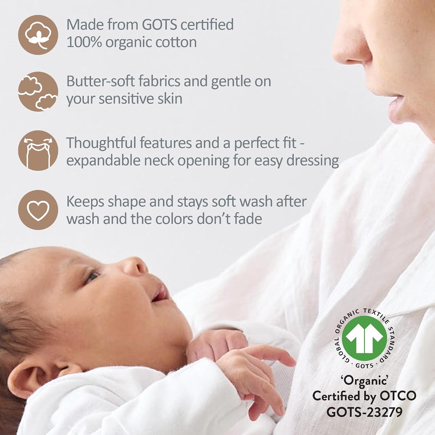 Butterblu Sam 5-Pack and 10-Pack Sleeveless Bodysuits​ 100% Organic Cotton for Baby Boys & Girls