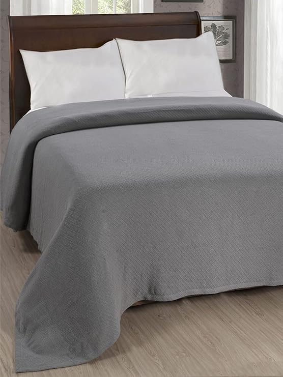 AVI Living Premium Cotton Reversible Comforter for Double Bed 300 GSM All Season Used King Size Soft Blanket, 90x108 Inches, Grey