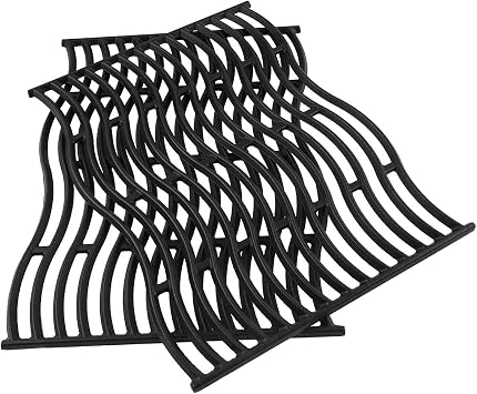 BBQ Future 17.75" Cooking Grates for All Napoleon Prestige PRO 500 Grills | Cast Iron Grill Waved Cooking Grids Replacement Parts for Napoleon, 2 Pack