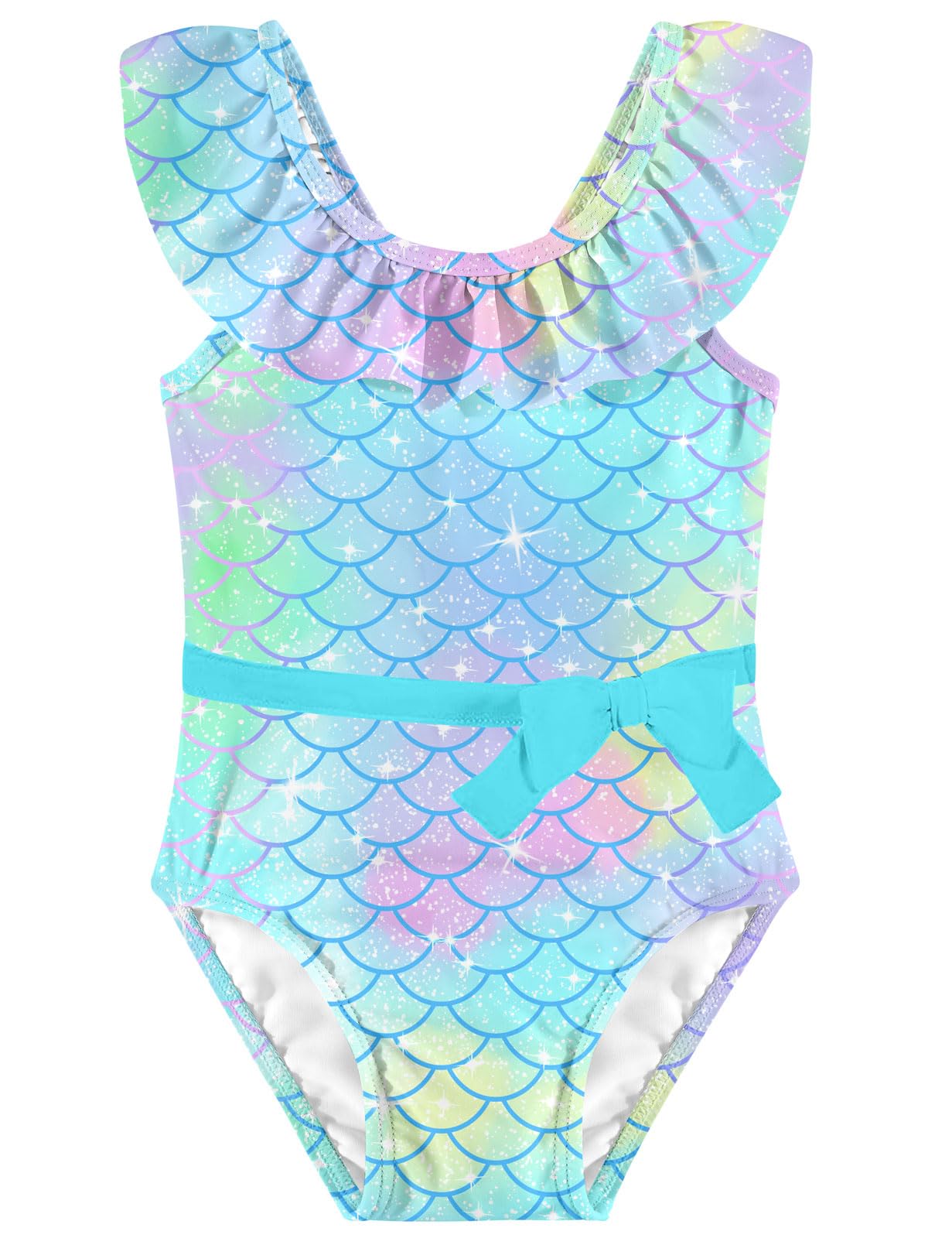 Girls One Piece Swimsuits Toddler Cute Ruffle Bathing Suits Quick Dry Beach Swimwear Size 2-7 Years