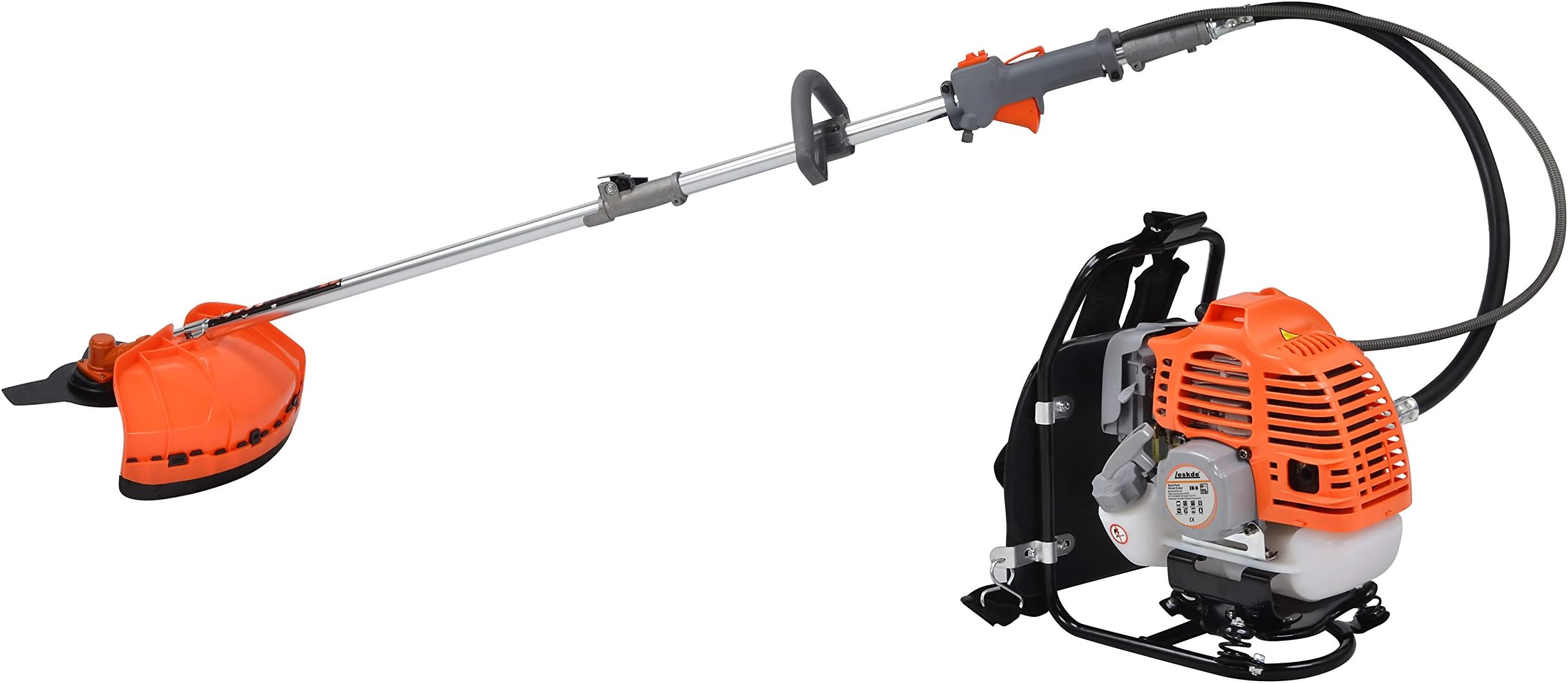 eSkde 2-in-1 Brush Cutter Strimmer Grass Trimmer Line Trimmer Backpack Kit with Powerful 52cc 2 Stroke Petrol Engine.