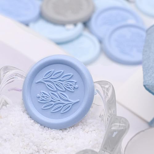 Miniatura 3 de SWANGSA 50 calcomanías de sello de cera de tulipanes, calcomanías de sello de envoltura de invitación de fiesta de boda, calcomanías de cera