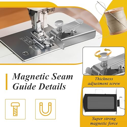 Miniatura 5 de 1+5 piezas 2024 nuevo universal de costura enrollado Hemmer Foot Singer con guía de costura magnética 7890.394 in de ancho dobladillo enrollado pie