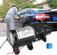 Vista 3 de Self Priming Water Pump, 12V DC 100W 8L/Min 160Psi High Pressure Diaphragm Self Priming for Wash