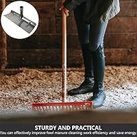 Vista 6 de balacoo Cabezal de rastrillo de estiércol manual de aves de corral, pala de hierro ligera, herramienta de limpieza de jaula de aves de corral