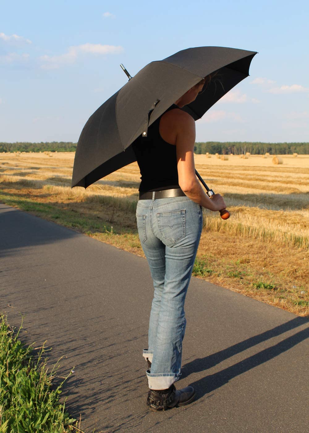 iX-brella Stützschirm Selbstverteidigungsschirm extrem stabil (schwarz)