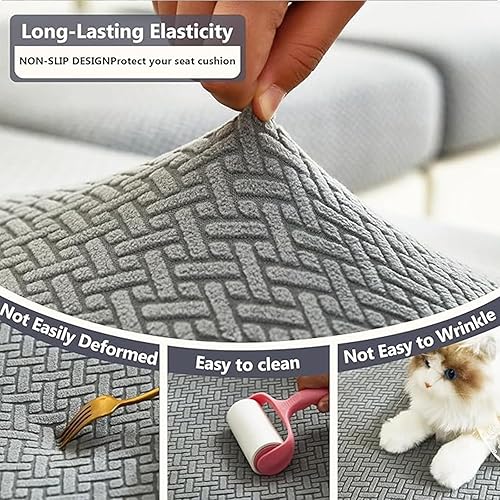 Miniatura 5 de Fundas de sofá mágicas relajantes para el hogar, fundas elásticas para sofá, fundas de sofá para sofá, fundas de sofá para perros, lavables (gris