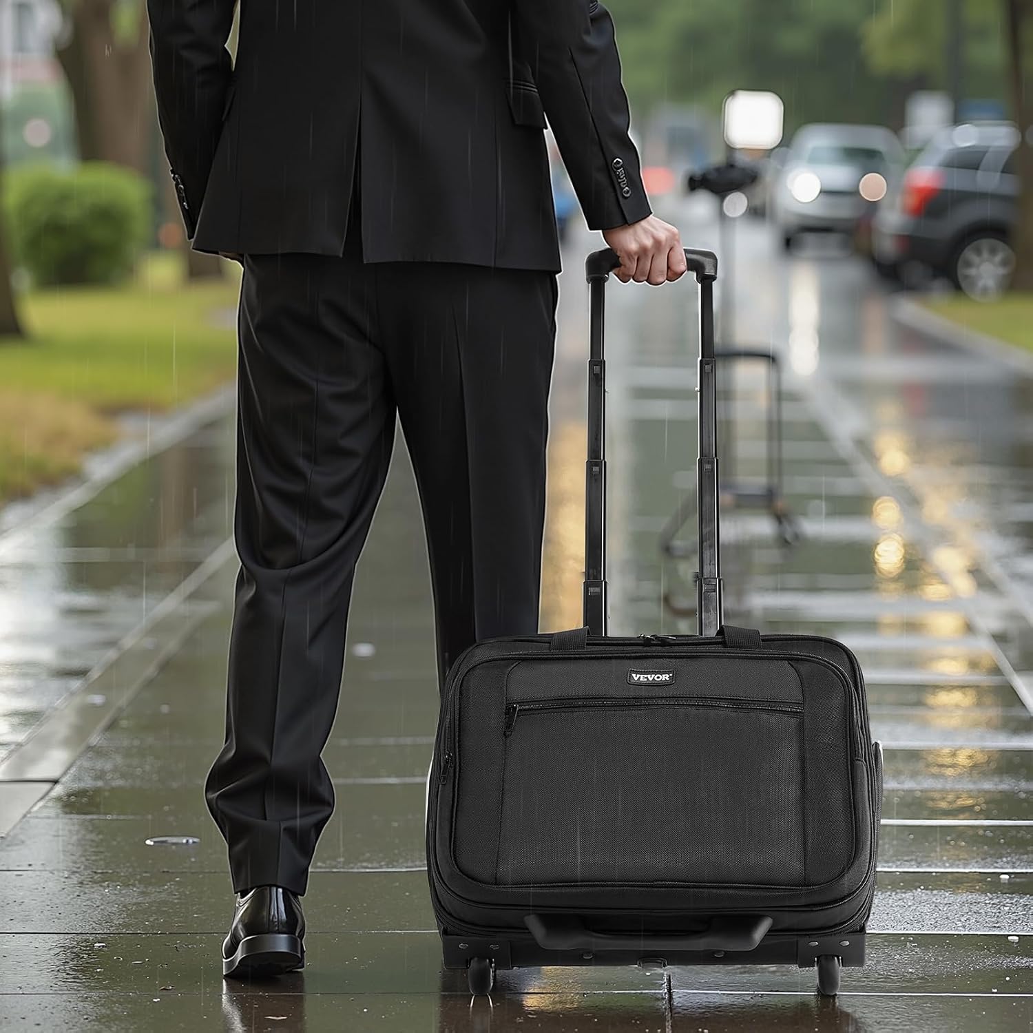 VEVOR Rolling laptop bag,Wheeled Briefcase, Roller Computer Tote Bag, Laptop Case for Work Travel Business Office, Women Men