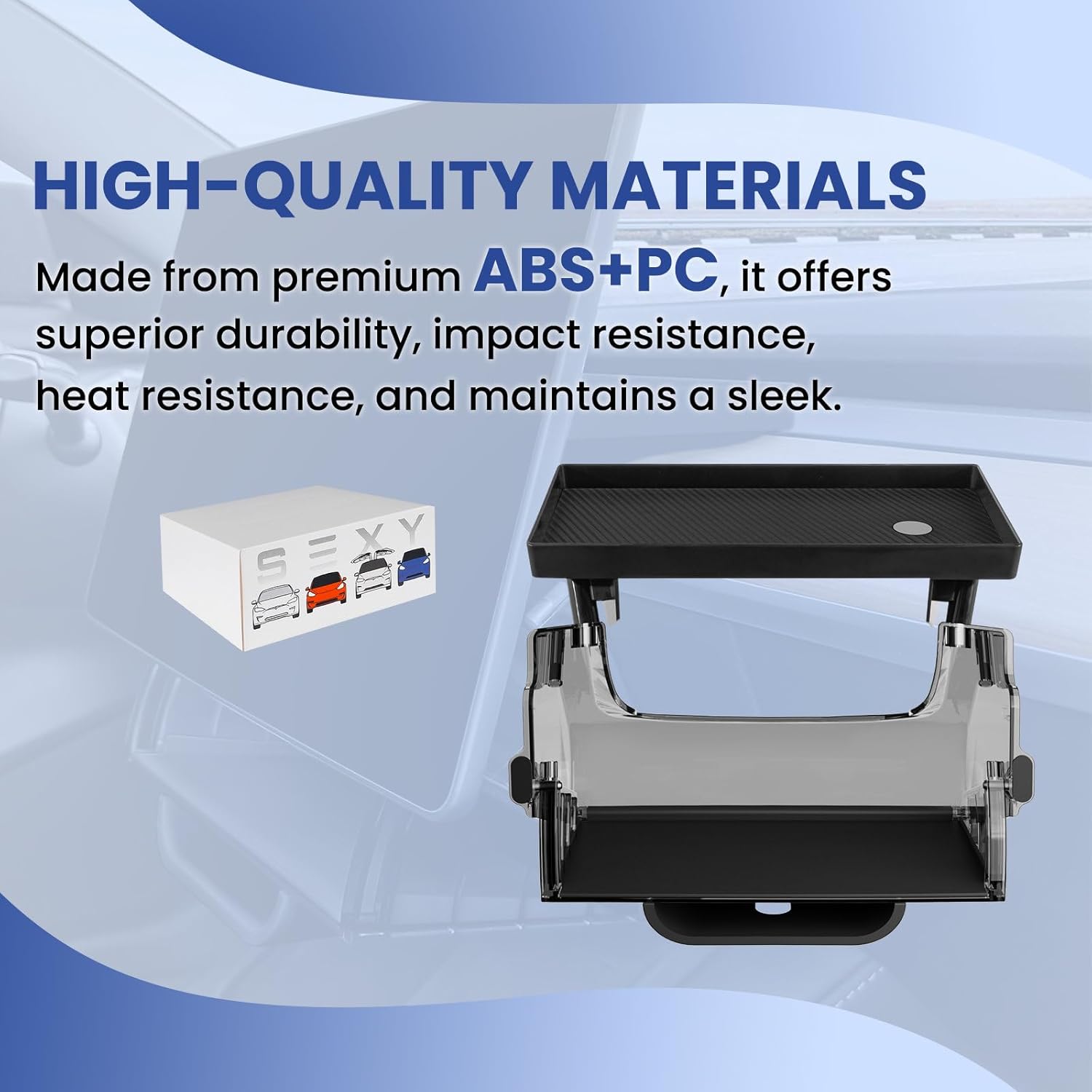 Hideable Under Screen Storage Organizer Compatible with Tesla Model Y 2024-2020(Not Juniper)/Model 3 2023-2017 Accessories Black (Not Model Y Juniper 2025-2026/Model 3 Highland 2024-2025)