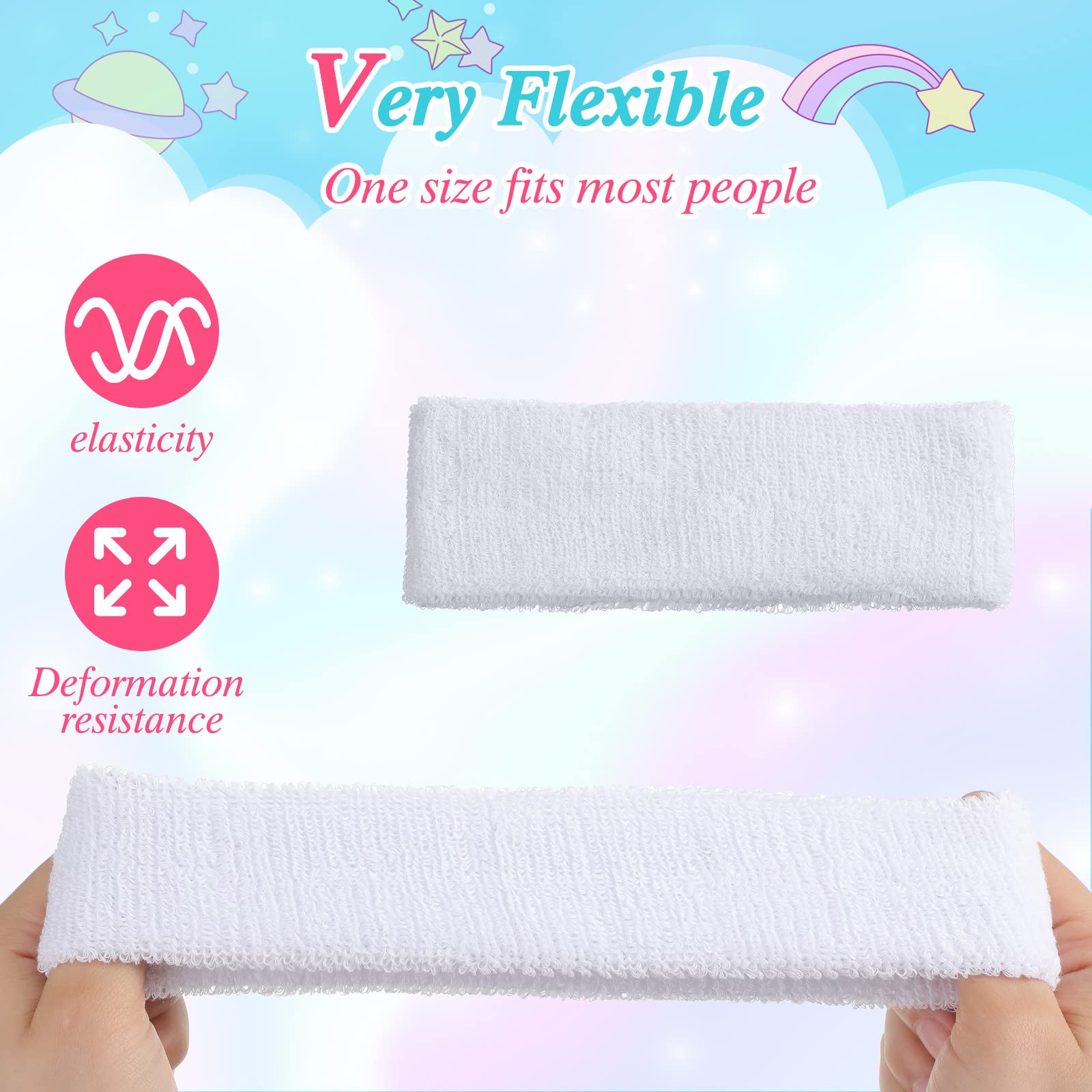 BBTO Manique Gym Poignées de Gymnastique Fille avec Bracelets Sweatband Bandeau Protection Palme et Poignet de Soutien Rose Blanc S