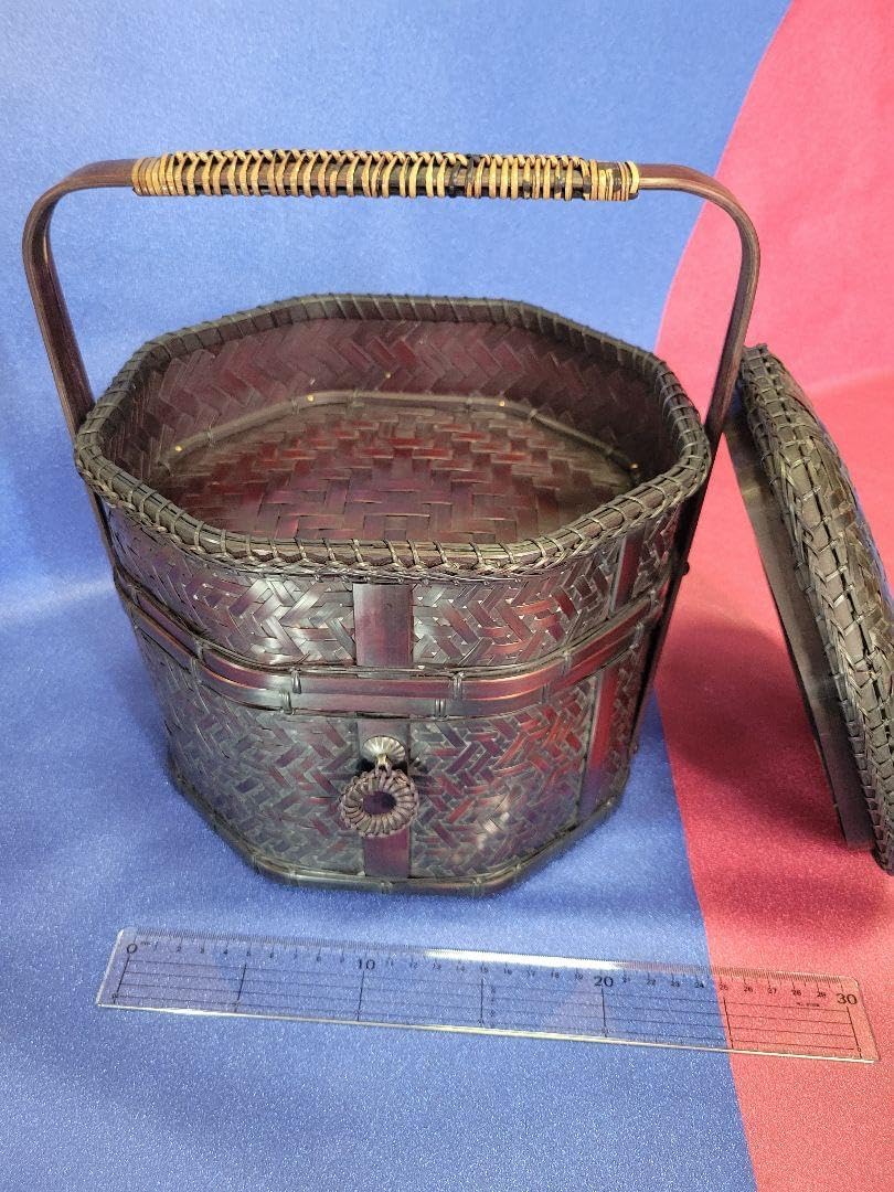 八角提藍(はっかくていらん)茶道具　竹工芸　竹細工 八角提藍(はっかくていらん)茶道具竹工芸竹細工 八角提藍はっかくていらん