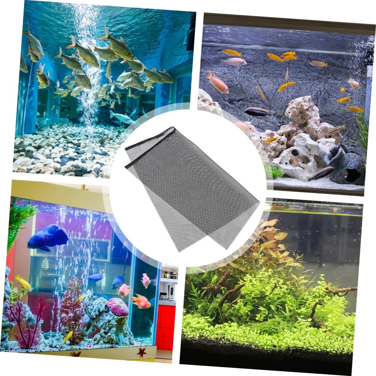 Fish Tank Jump Net Mesh Lid Cover for Aquariums Fit for Betta Fish and More Plastic Panel for and Air Circulation