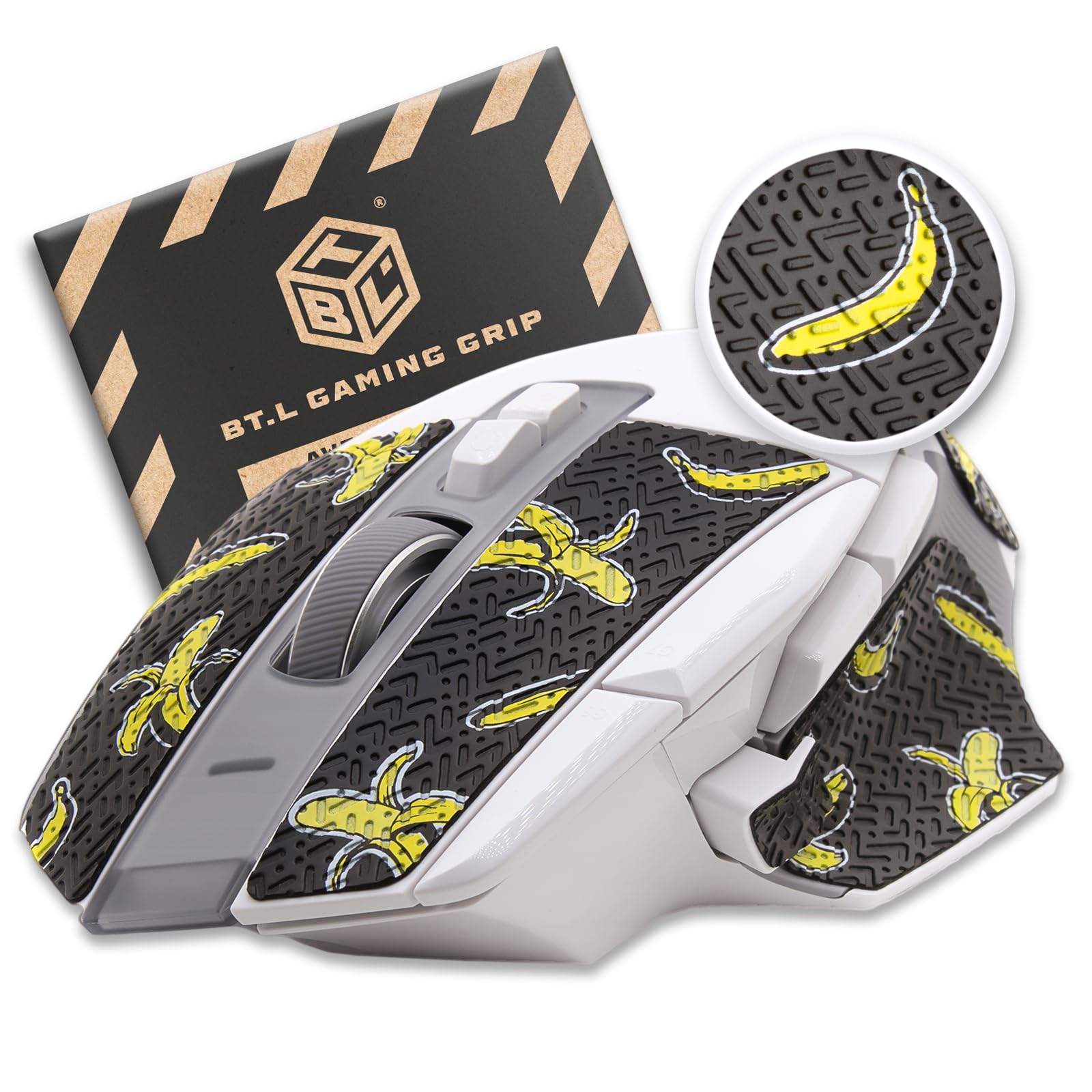 BT.LMouse Grip for Logitech G502 X & Logitech G502 X Plus & Logitech G502 X Lightspeed (Banana Black)