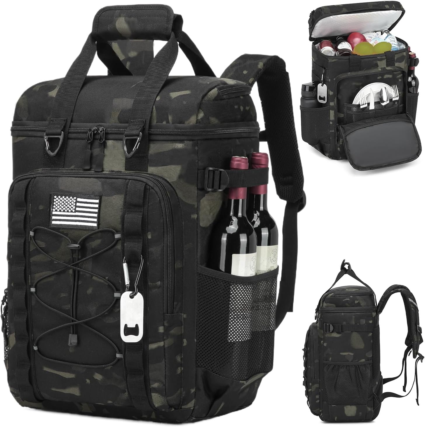 Cooler Backpack - 42 Cans Tactical Backpack Coolers Insulated Leak Proof for Men, Soft Insulated Backpack Cooler for Camping, Hiking, Picnic, Beach, Travel, Lunch & Work