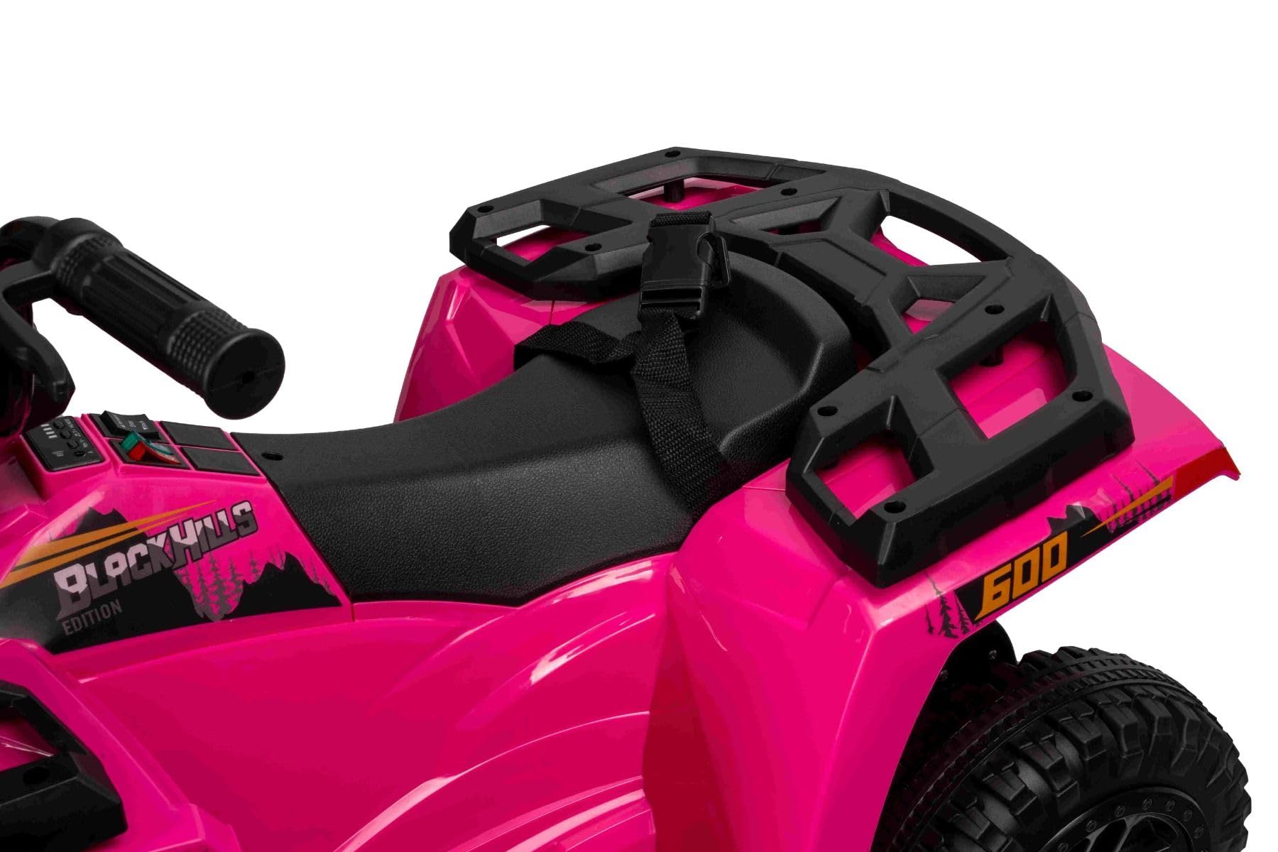 Licencjonowany elektryczny Ride-on Quad Arctic Cat 12 V z napędem na tylne koła, różowe, oświetlenie LED, akumulator litowy, 2 x silniki 25 W