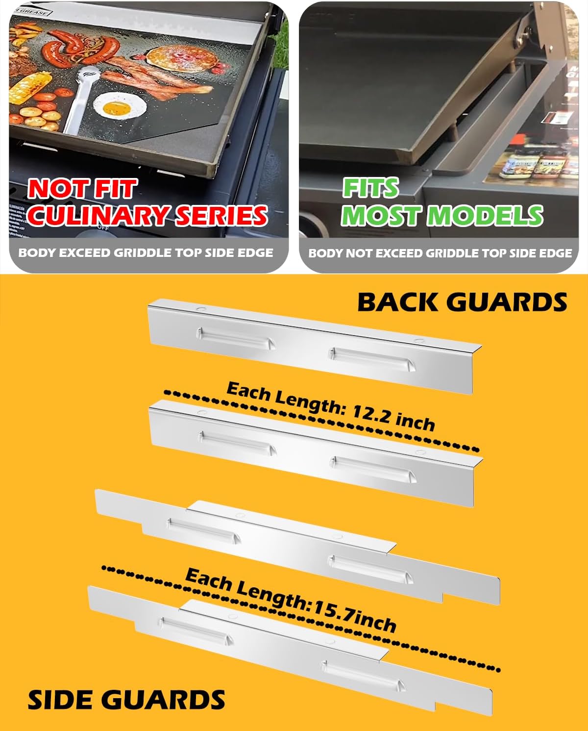 Upgraded Wind Guards for 28 inch Blackstone Griddle, Blackstone Griddle Accessories, Magnetic 430 Stainless Steel Wind Screens, Hold Heat, Protect Flame, Save Gas