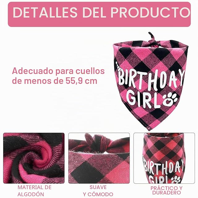 Foto 3 de 6 de 3 Piezas Juego de Sombrero de Cumpleaños para Perro, Bandana de Cumpleaños para Perro con 9 Números